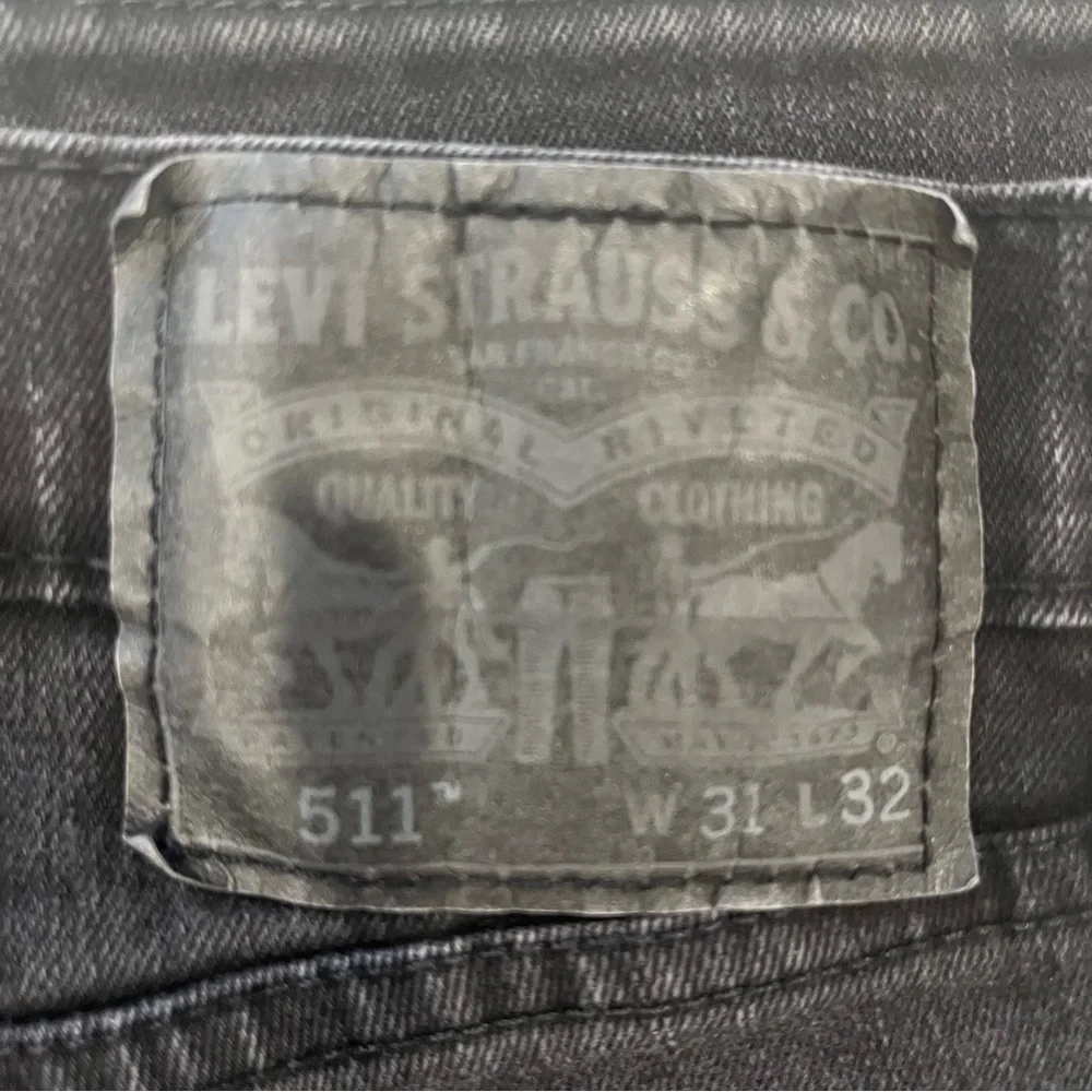 Men's Levi's 511 Black Premium Denim Straight Slim Jeans Black Tag Size 31x32